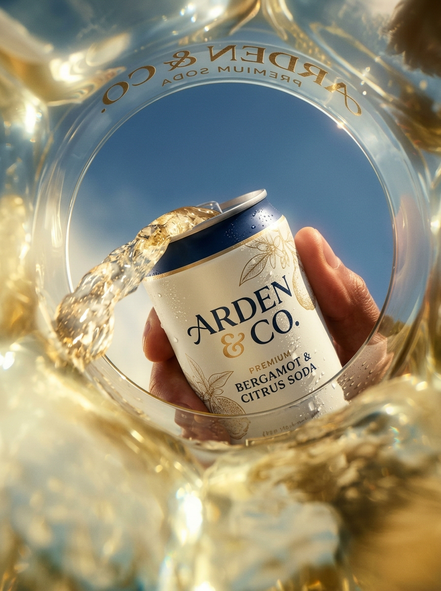 AI-gegenereerde productvisual van een premium drank